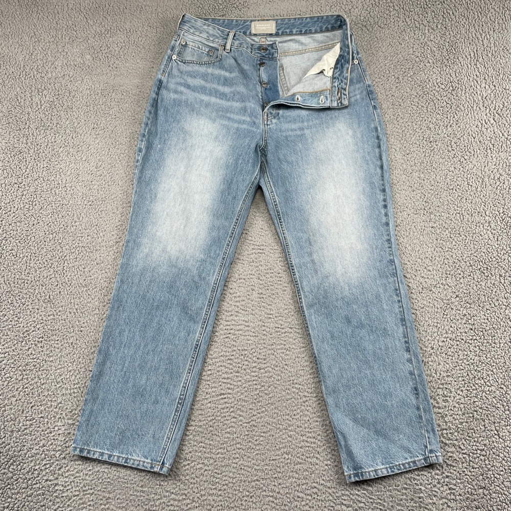 Everlane Jeans Womens 32 Blue The Curvy 90s Cheeky Straight Organic Cotton Denim